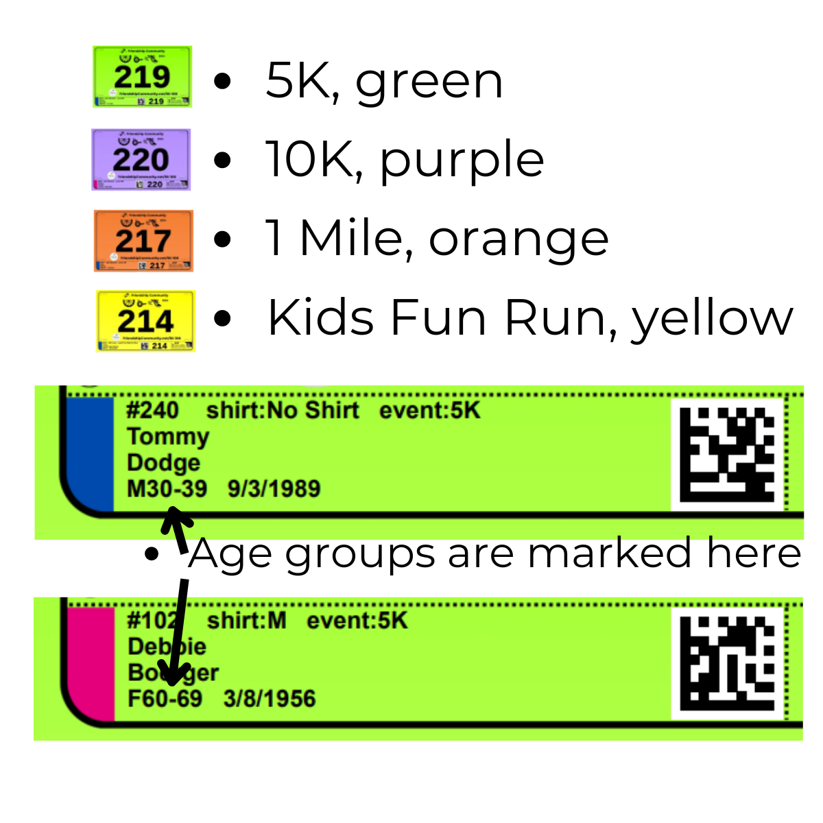 RACE TAG INFO 2024