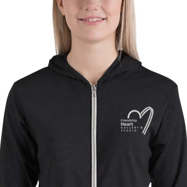 Friendship Heart Gallery & Studio Logo - Unisex zip hoodie - Image 2