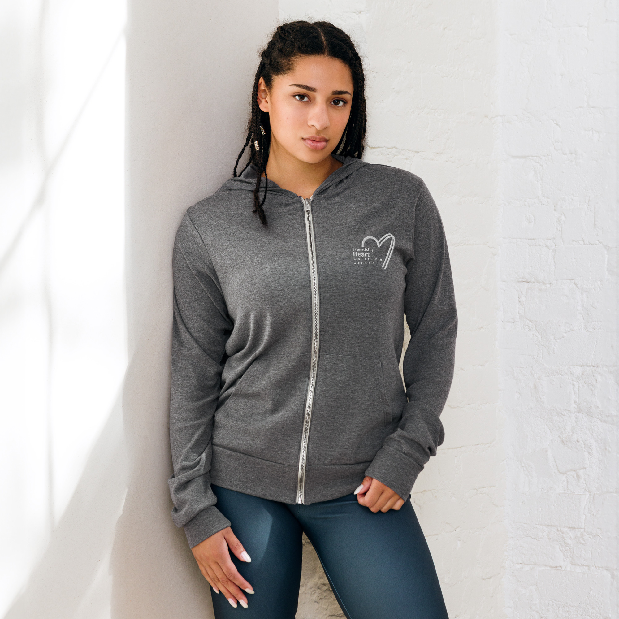 Friendship Heart Gallery Studio Logo Unisex zip hoodie Friendship Community